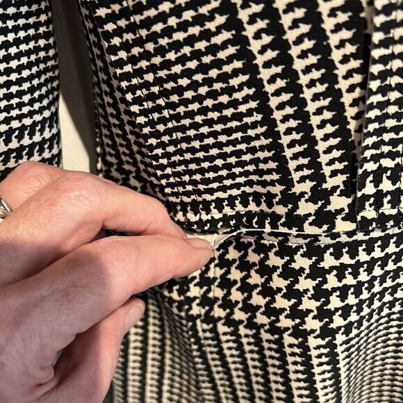 Norma Kamali Black/White Ponte Plaid Houndstooth Blazer Size S - Picture 8 of 16